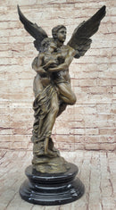 Psyche Cupid Eros Aphrodite Venus Winged Angel Lovers Romance Bronze Sculpture Statue French