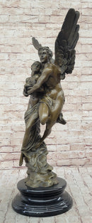 Psyche Cupid Eros Aphrodite Venus Winged Angel Lovers Romance Bronze Sculpture Statue French