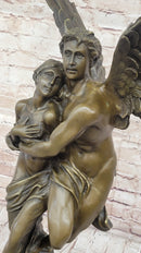 Psyche Cupid Eros Aphrodite Venus Winged Angel Lovers Romance Bronze Sculpture Statue French