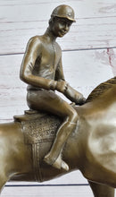 Fine Quality Signed Bronze Of A Horse And Jockey Polo Academy Racing Sculpture Kentucky