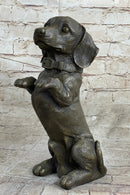 Hot Cast Bronze Puppy Dog Begging Signed Original Art Sculpture Statue Figure