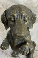 Hot Cast Bronze Puppy Dog Begging Signed Original Art Sculpture Statue Figure