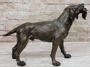 Signed Truffot Hunting Dog With Dead Bird Bronze Art Deco Sculpture Home Decor