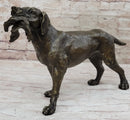 Signed Truffot Hunting Dog With Dead Bird Bronze Art Deco Sculpture Home Decor