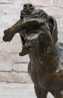 Signed Truffot Hunting Dog With Dead Bird Bronze Art Deco Sculpture Home Decor