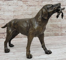 Signed Truffot Hunting Dog With Dead Bird Bronze Art Deco Sculpture Home Decor