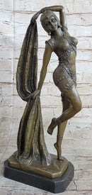 Bronze Marble Statue Dancer Vintage Theatre Chiparus Drama Opera Sculpture