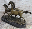 Bronze Marble Statue Wild Horse Galloping Mustang Ranch Hot Cast Marble Figurine