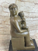 Fernando Botero Mother and Child Classic Museum Quality Artwork Bronze Sculpture