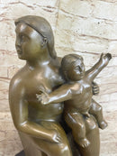 Fernando Botero Mother and Child Classic Museum Quality Artwork Bronze Sculpture