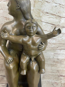 Fernando Botero Mother and Child Classic Museum Quality Artwork Bronze Sculpture
