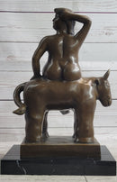 Europa & Zeus as a Bull Bronze Sculpture Statue Nude Female Figure by Fernando Botero