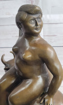 Europa & Zeus as a Bull Bronze Sculpture Statue Nude Female Figure by Fernando Botero