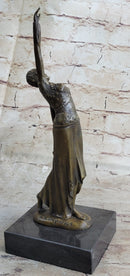 Demetre Chiparus Bronze Russian Dancer Art Deco Lost Wax Casting on Marble Base