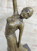 Demetre Chiparus Bronze Russian Dancer Art Deco Lost Wax Casting on Marble Base