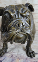 Signed Original Extra Large English Bulldog Dog Animal Bronze Sculpture Statue