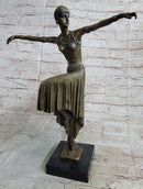 Turkish Dancer Art Deco Bronze Sculpture Statue by D.H. Chiparus on Marble Base
