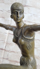Turkish Dancer Art Deco Bronze Sculpture Statue by D.H. Chiparus on Marble Base