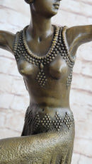 Turkish Dancer Art Deco Bronze Sculpture Statue by D.H. Chiparus on Marble Base