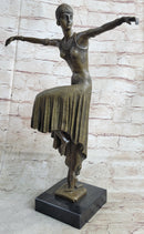 Turkish Dancer Art Deco Bronze Sculpture Statue by D.H. Chiparus on Marble Base