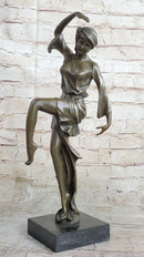 Signed D.H. Chiparus Art Nouveau Gypsy Dancer Bronze Sculpture Home Decoration