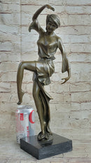 Signed D.H. Chiparus Art Nouveau Gypsy Dancer Bronze Sculpture Home Decoration