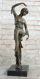 Signed D.H. Chiparus Art Nouveau Gypsy Dancer Bronze Sculpture Home Decoration