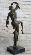 Signed D.H. Chiparus Art Nouveau Gypsy Dancer Bronze Sculpture Home Decoration
