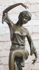 Signed D.H. Chiparus Art Nouveau Gypsy Dancer Bronze Sculpture Home Decoration