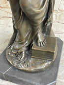 Winged Angel Warrior Goddess Nike Victory Bronze Statue Sculpture Marble Base
