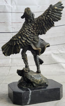 Native American Indian Eagle Dancer Shaman Medicine Man Bronze Sculpture Statue Marble Base