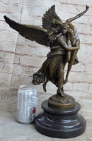 Signed Mercie Messenger of God Protector of Life Bronze Sculpture Angel Statue