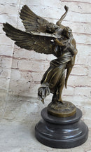 Signed Mercie Messenger of God Protector of Life Bronze Sculpture Angel Statue