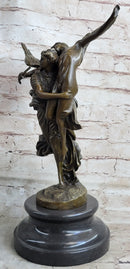 Signed Mercie Messenger of God Protector of Life Bronze Sculpture Angel Statue