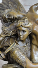 Signed Mercie Messenger of God Protector of Life Bronze Sculpture Angel Statue