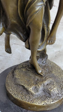 Signed Mercie Messenger of God Protector of Life Bronze Sculpture Angel Statue