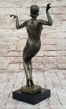 Chiparus Art Deco Dancer Girl Bronze Figure Statue Sculpture on Marble Base 16" x 10"