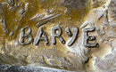Lion Stalking Prey Hot Cast Bronze Sculpture Statue Art by Antoine Barye on Marble Base
