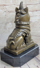 Vintage Fengshui Bronze Guardian Fu Foo Dogs Lion Door Leo Statue Lions Erte