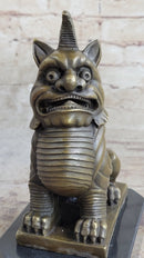 Vintage Fengshui Bronze Guardian Fu Foo Dogs Lion Door Leo Statue Lions Erte