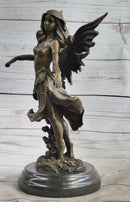 Mythical Bronze Fairy Angel Sculpture by Italian Artist Aldo Vitaleh Figurine