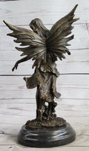 Mythical Bronze Fairy Angel Sculpture by Italian Artist Aldo Vitaleh Figurine