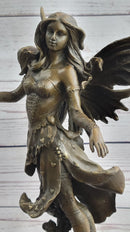 Mythical Bronze Fairy Angel Sculpture by Italian Artist Aldo Vitaleh Figurine