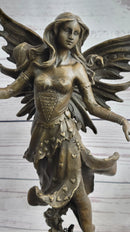 Mythical Bronze Fairy Angel Sculpture by Italian Artist Aldo Vitaleh Figurine