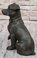 Handmade Bronze Jack Russell Terrier Puppy Dog Figurine Sculpture Signed Art Decor