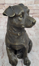 Handmade Bronze Jack Russell Terrier Puppy Dog Figurine Sculpture Signed Art Decor