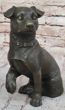 Handmade Bronze Jack Russell Terrier Puppy Dog Figurine Sculpture Signed Art Decor