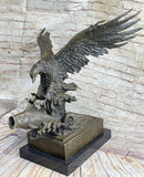 Extra Large American Eagle Scooping a Fish From Ocean Bronze Sculpture by Milo