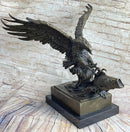 Extra Large American Eagle Scooping a Fish From Ocean Bronze Sculpture by Milo