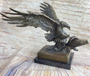 Extra Large American Eagle Scooping a Fish From Ocean Bronze Sculpture by Milo